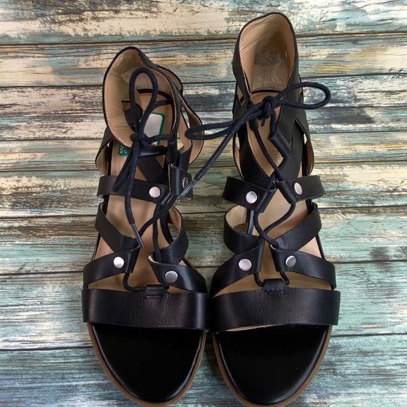 NATURALIZER London Heeled Gladiator Sandal Sz 8.5M Leather Lace Up Formal Dress - Picture 4 of 10